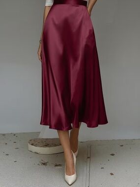 Satin Midi Skirt
